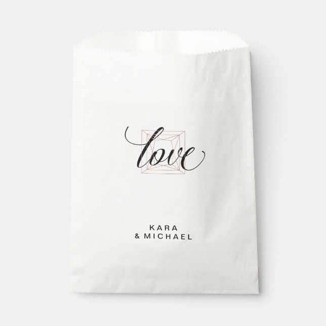 Minimalist Modern Geometric Diamond Wedding Favour Bags (Front)