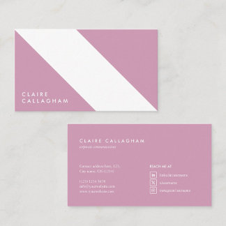 minimalist modern geometric pattern pink business card