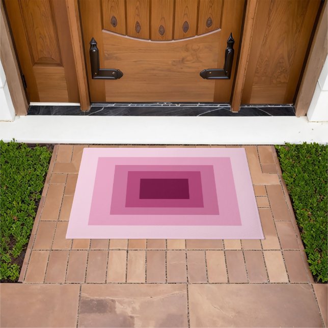 Minimalist Modern Geometric Pink Colour Palette Doormat (Outdoor)