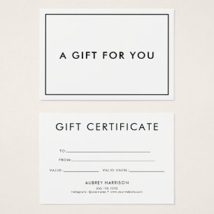 Minimalist Modern Gift Certificate