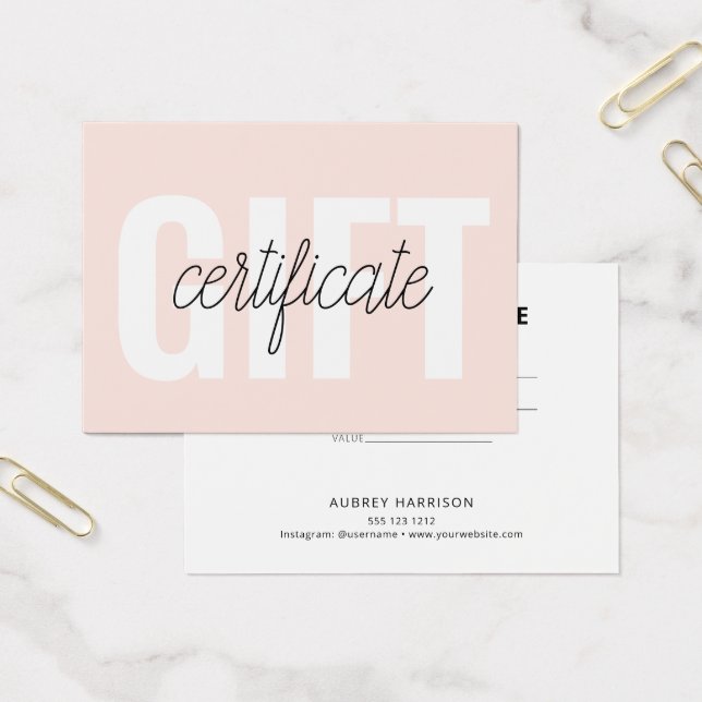Minimalist Modern Gift Certificate (Office)