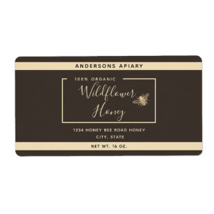 Minimalist Modern gold honey bee honey jar