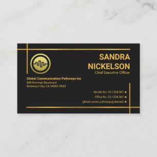 Minimalist Modern Gold Photo Frame Startup Owner Business Card