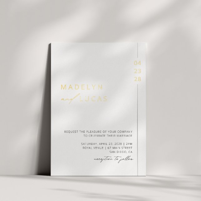 Minimalist Modern Gold QR Code Wedding  (Creator Uploaded)