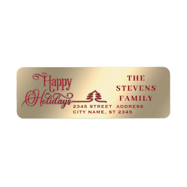 Minimalist modern gold script Happy Holidays  (Front)