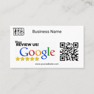 Minimalist Modern Google Review Card With QR Code