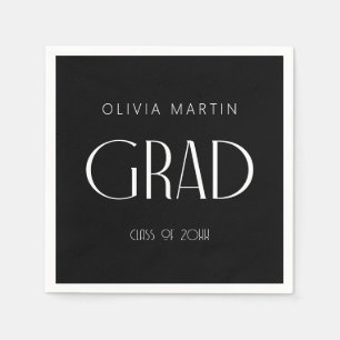 Minimalist modern Grad Napkin with name
