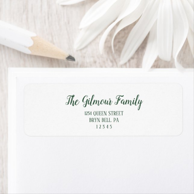 Minimalist Modern|Green Christmas Return Address (Insitu)