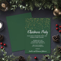 Minimalist Modern|Green Confetti Christmas Party