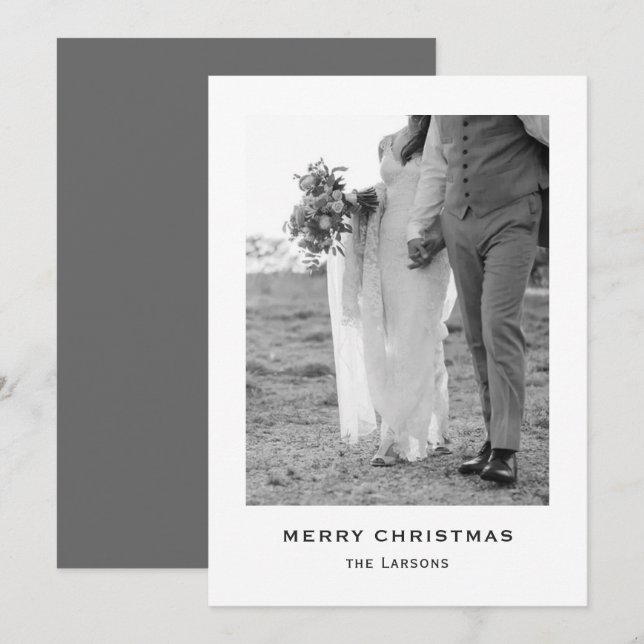 Minimalist Modern Grey Christmas Card (Front/Back)