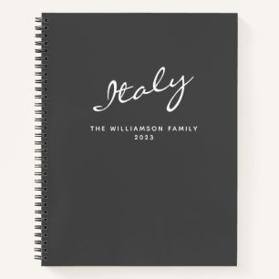 Minimalist Modern Grey Personalised Travel Journal