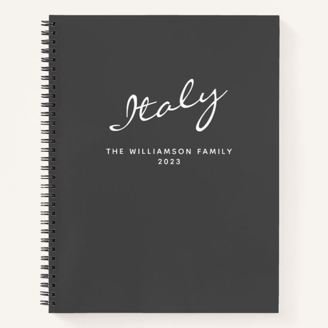 Minimalist Modern Grey Personalised Travel Journal (Front)