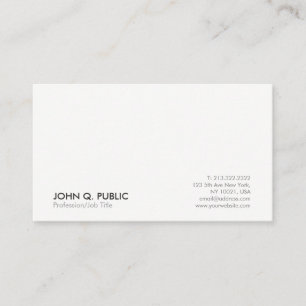 Minimalist Modern Grey White Professional Elegant Business Card