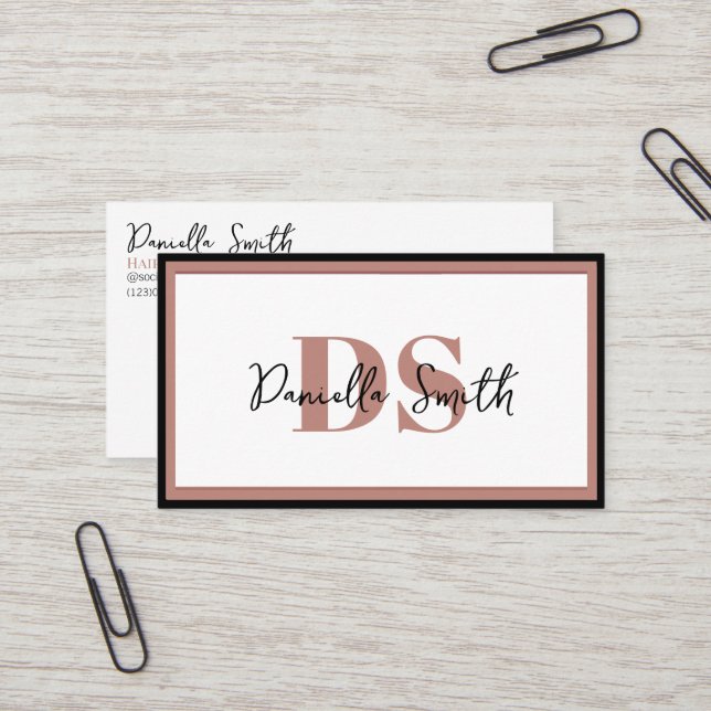 Minimalist Modern Hairstylist Appointment Business Card (Front/Back In Situ)