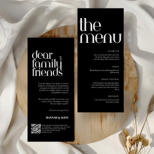 Minimalist Modern Handwriting Wedding Dinner Menu