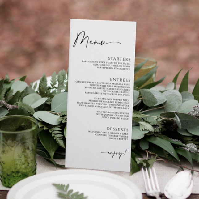 Minimalist Modern Handwriting Wedding Dinner Menu (Creator Uploaded)