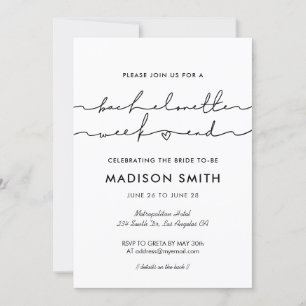 Minimalist modern handwritten Bachelorette weekend Invitation
