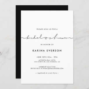 Minimalist modern handwritten Bridal shower Invitation