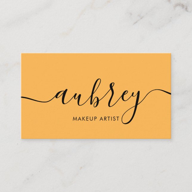 Minimalist Modern Handwritten Calligraphy Business Card (Front)