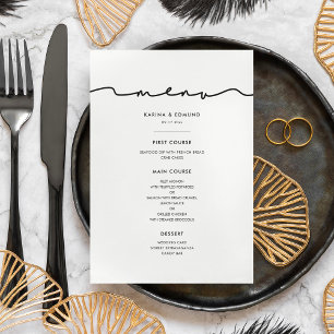 Minimalist modern handwritten calligraphy menu