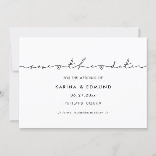 Minimalist modern handwritten Save the date