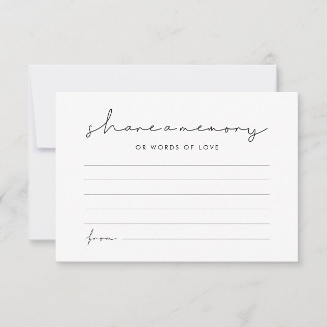 Minimalist modern handwritten Share a memory Card (Front)