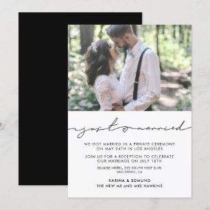 Minimalist modern handwritten wedding announcement