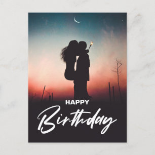 Minimalist Modern Happy Birthday Greeting Photo Postcard