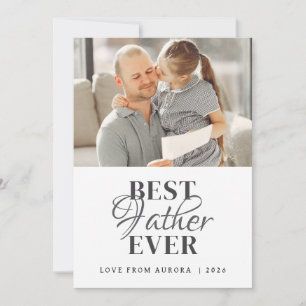 Minimalist Modern Happy Fathers Day 1 Photo Holiday Card
