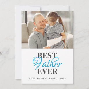 Minimalist Modern Happy Fathers Day 1 Photo Holiday Card