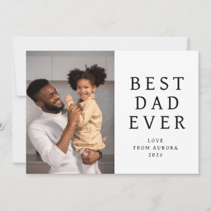 Minimalist Modern Happy Fathers Day 1 Photo Holiday Card