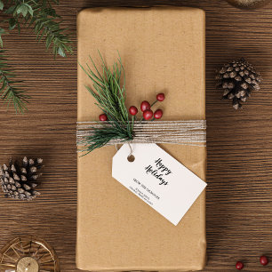 Minimalist Modern Happy Holidays Gift Tags