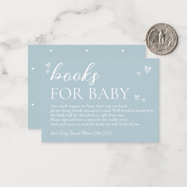 Minimalist Modern Hello Baby Shower Books For Baby Card (Front/Back In Situ)