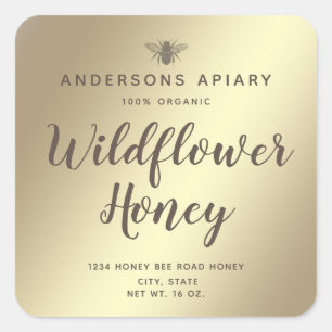 Minimalist Modern  honey bee honey jar   Square Sticker