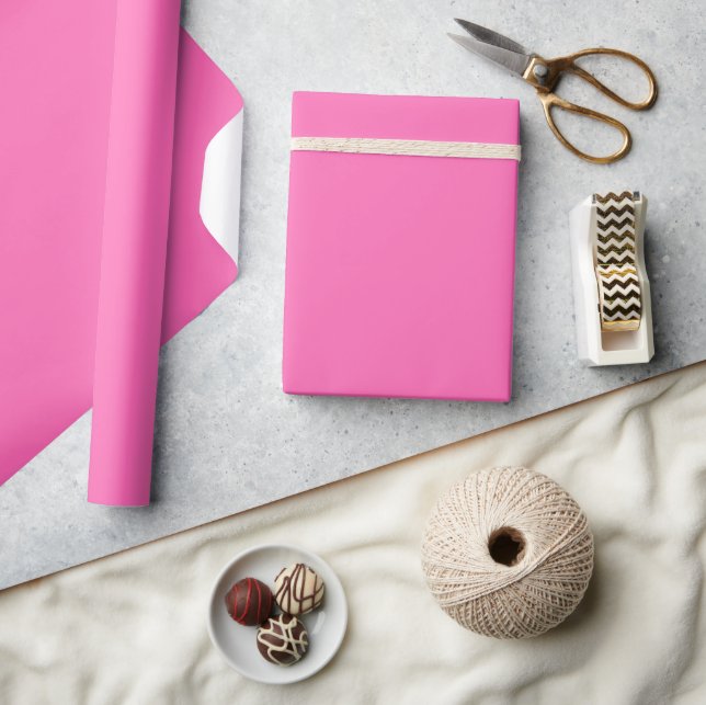Minimalist Modern Hot Pink  Wrapping Paper (Crafts)