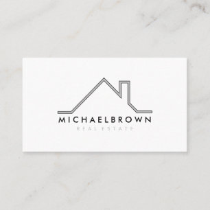 Minimalist Modern House Logo Real Estate Agency Business Card