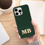 Minimalist Modern Initial Monogram<br><div class="desc">Forest green Minimalist Modern Initial Monogram Phone Case. Create your own personalised iPhone Case with custom initial name.</div>