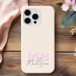 Minimalist Modern Initial Monogram iPhone 15 Pro Max Case<br><div class="desc">Create your own personalised phone case with modern minimalist initials and script calligraphy monogram name. Available in a variety of colours sizes.</div>