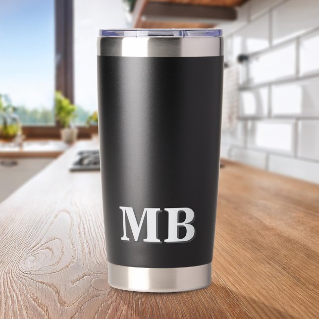 Minimalist Modern Initial Monogram Insulated Tumbler (Creator Uploaded)