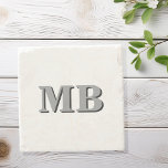 Minimalist Modern Initial Monogram Stone Coaster<br><div class="desc">Minimalist Modern Initial Monogram Coaster. Create your own personalised coasters with custom initial name.</div>