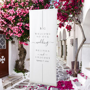 Minimalist Modern Inline Monogram Wedding Retractable Banner
