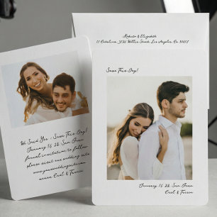 Minimalist Modern Insta Photo Film Simple Wedding Save The Date
