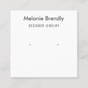 Minimalist Modern Jewellery Earring Display Square Business Card