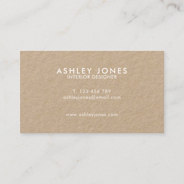 Minimalist Modern Kraft Business Card (Back)