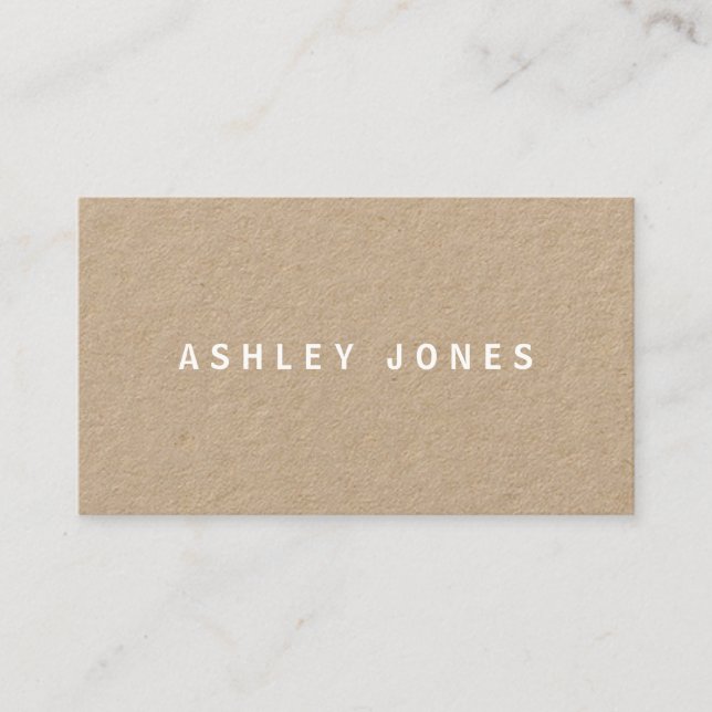 Minimalist Modern Kraft Business Card (Front)