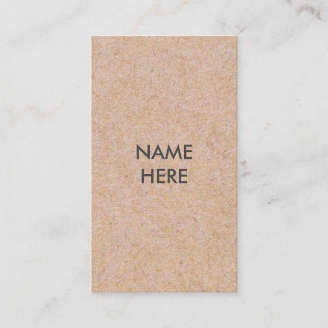 Minimalist Modern Kraft Vertical Business Card (Front)