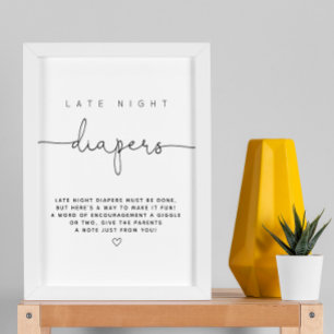 Minimalist Modern Late Night Diapers Game Poster
