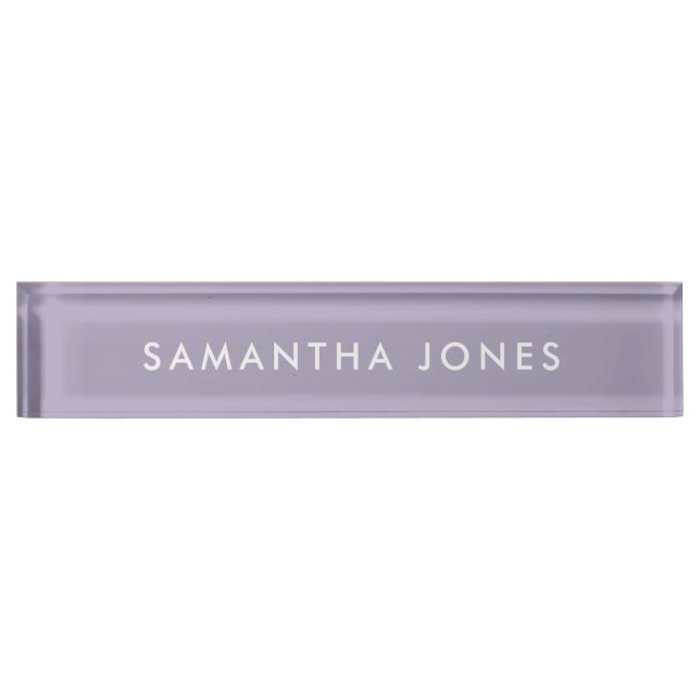 Minimalist Modern Lavender Nameplate (Front)