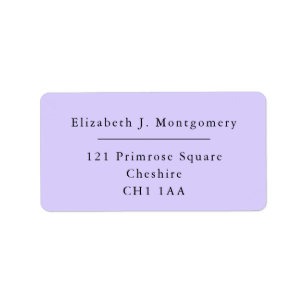 Minimalist Modern Lavender Return Address Label