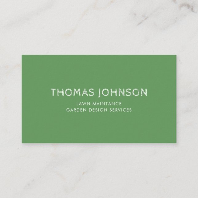 Minimalist Modern Lawncare Landscaping  Business C Card (Front)